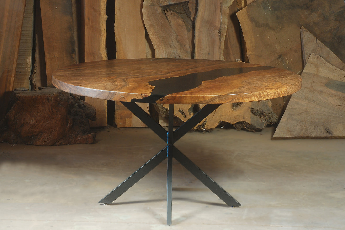 Round Epoxy River Table