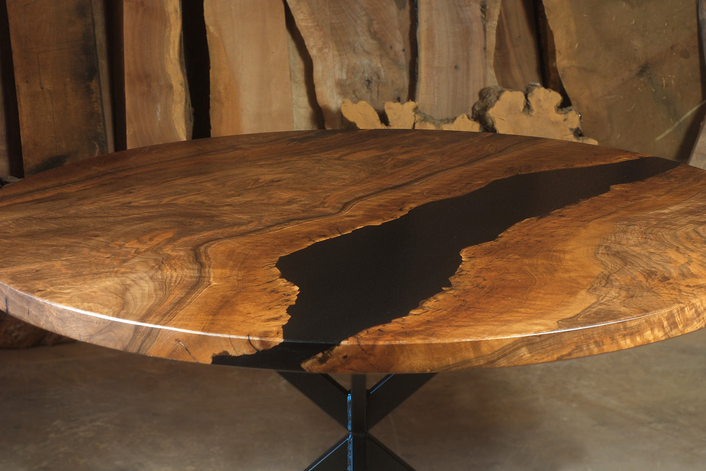 Round Epoxy River Table