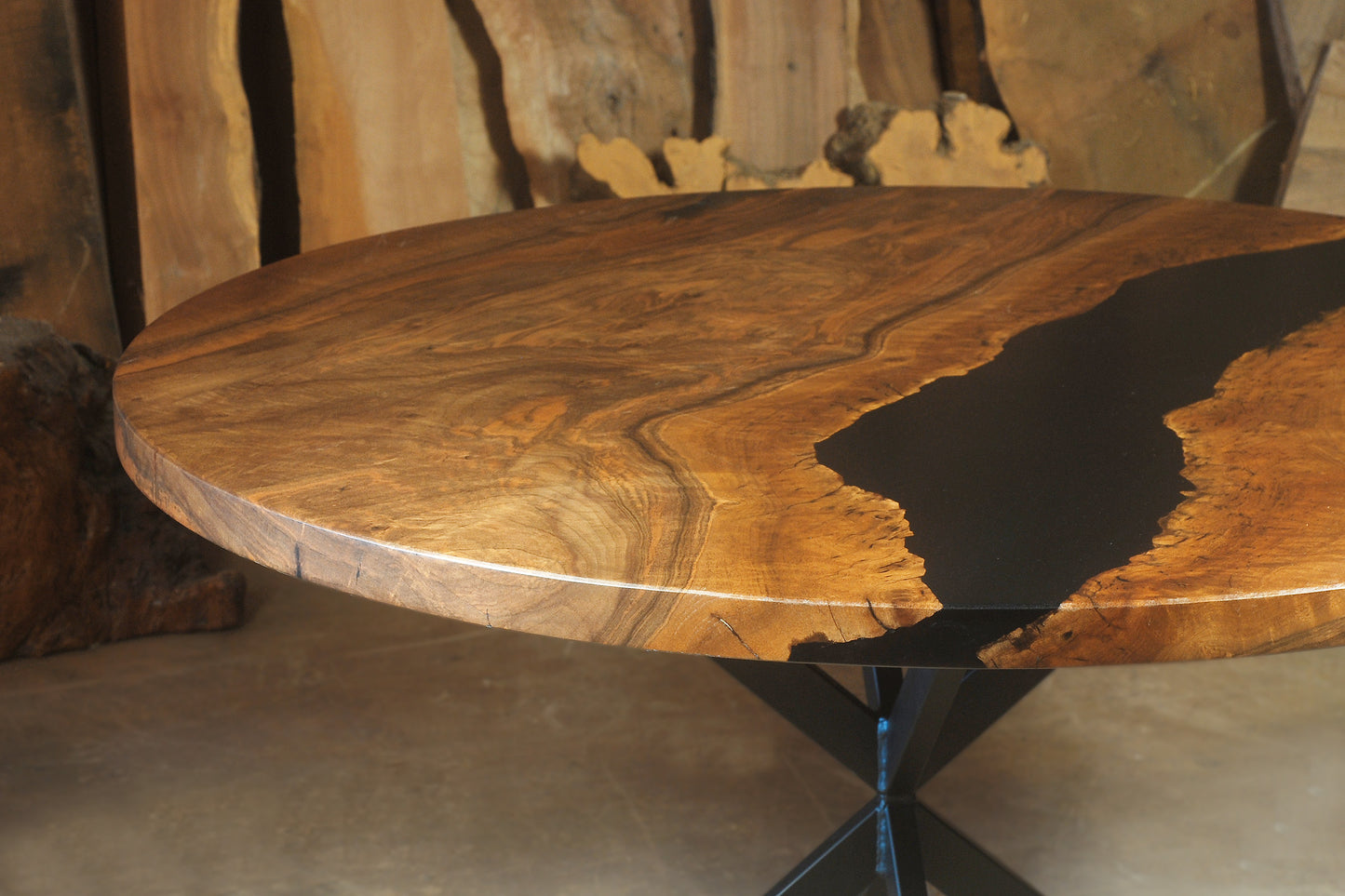 Round Epoxy River Table