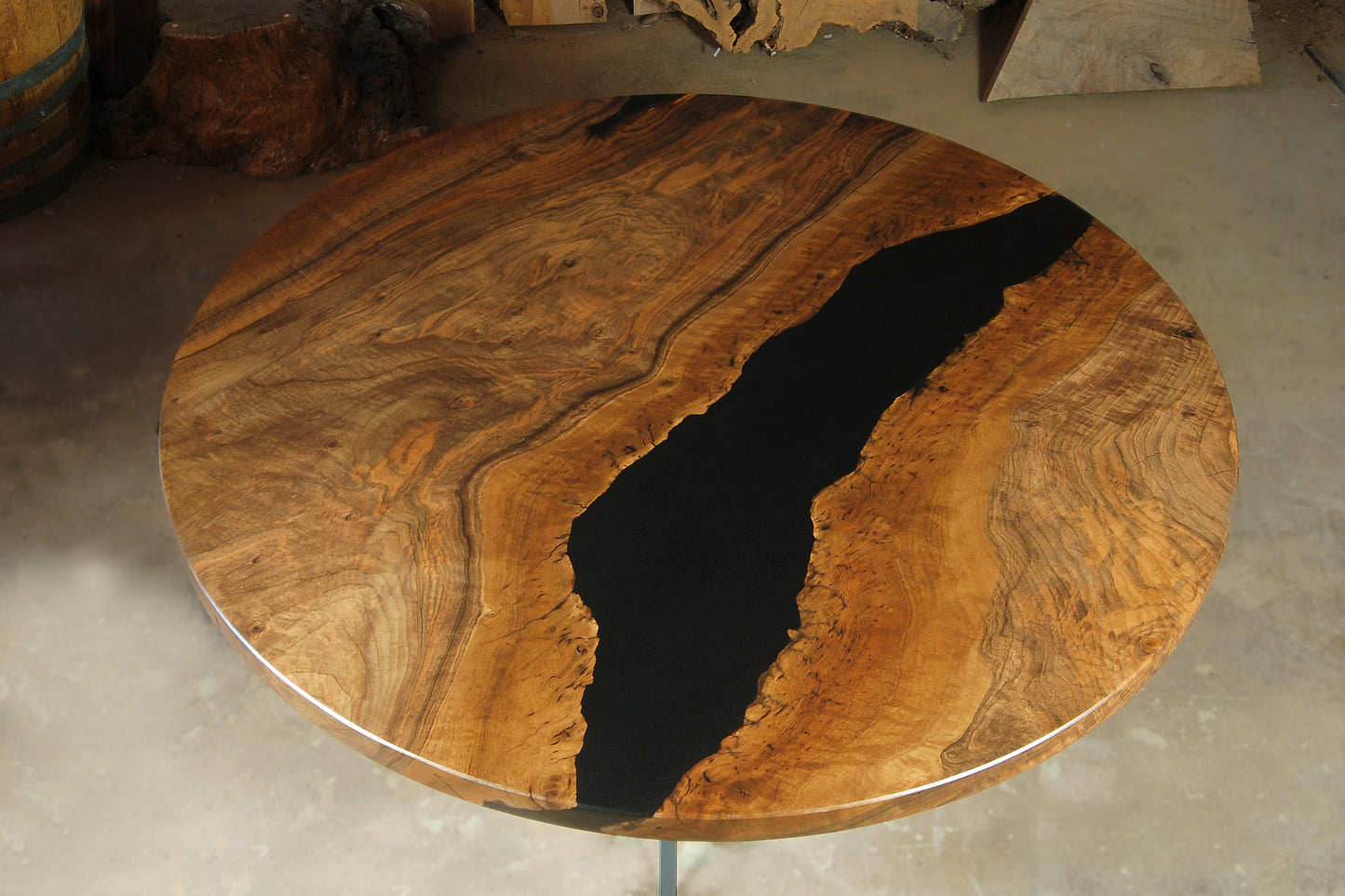 Round Epoxy River Table