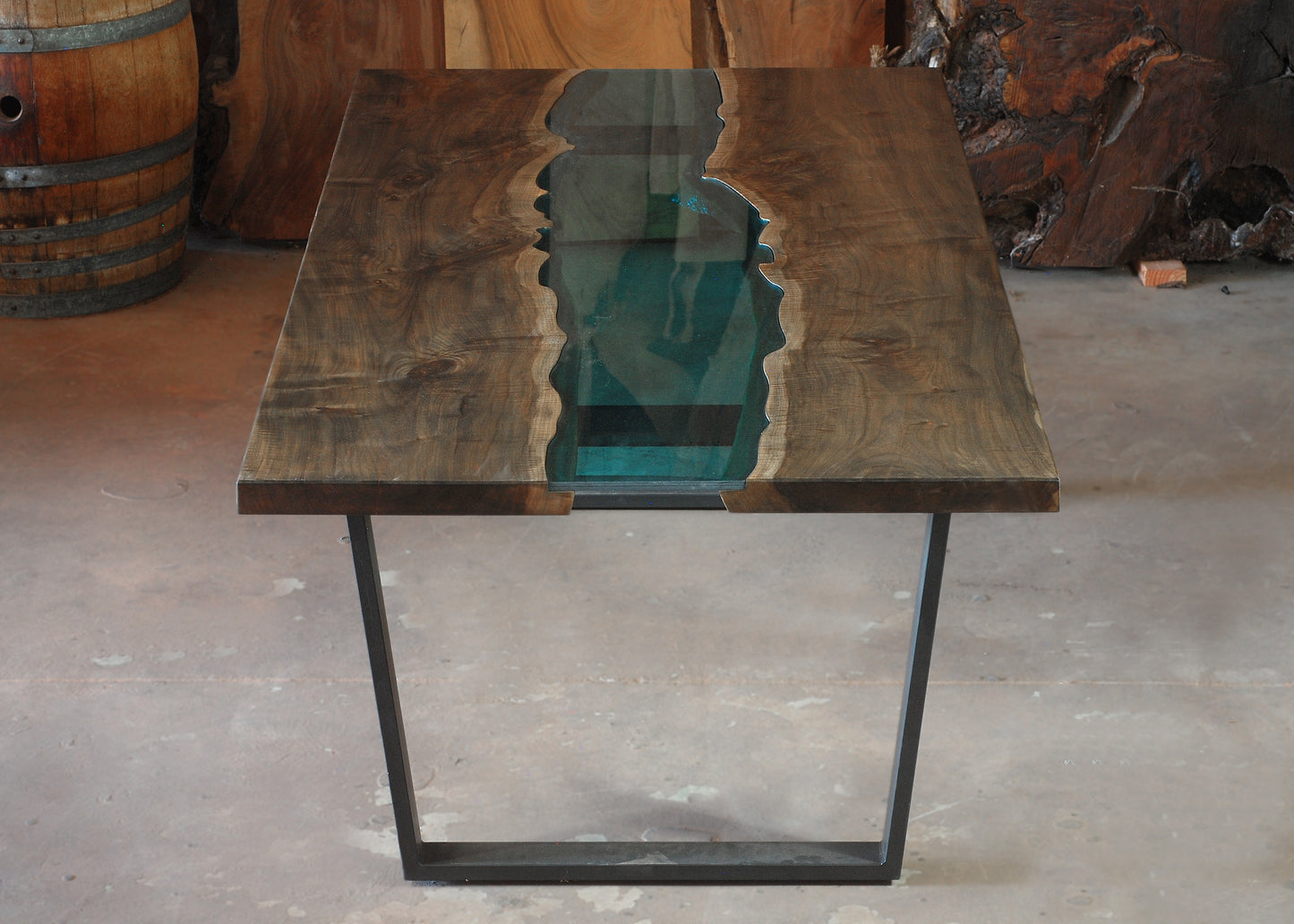 Ebonized Maple - Glass river table