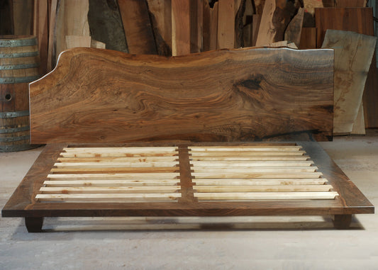 Live Edge Headboard with Platform Bed Frame