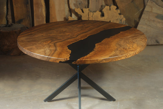 Round Epoxy River Table