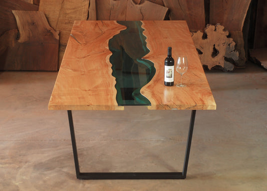 Maple glass river table